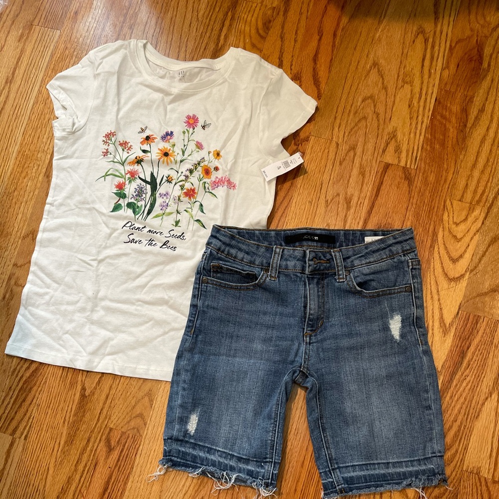 Joe Jeans Bermuda Shorts w/ Gap Shirt NWT -size 12